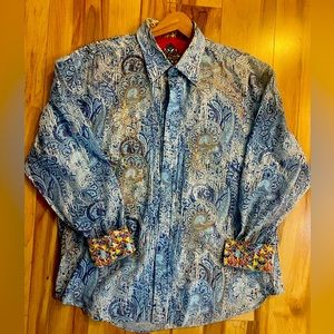 Robert Graham Paisley button-front shirt - size 2XL